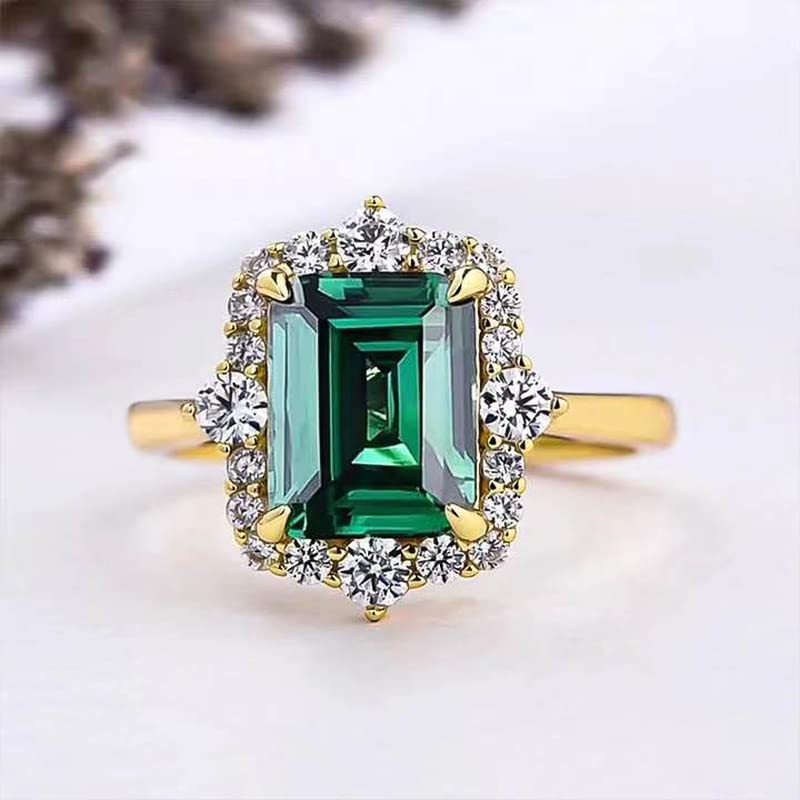 Metmejiao Emerald Rings Gold Baguette, Dainty Promise Ring for Engagement, Wedding 72