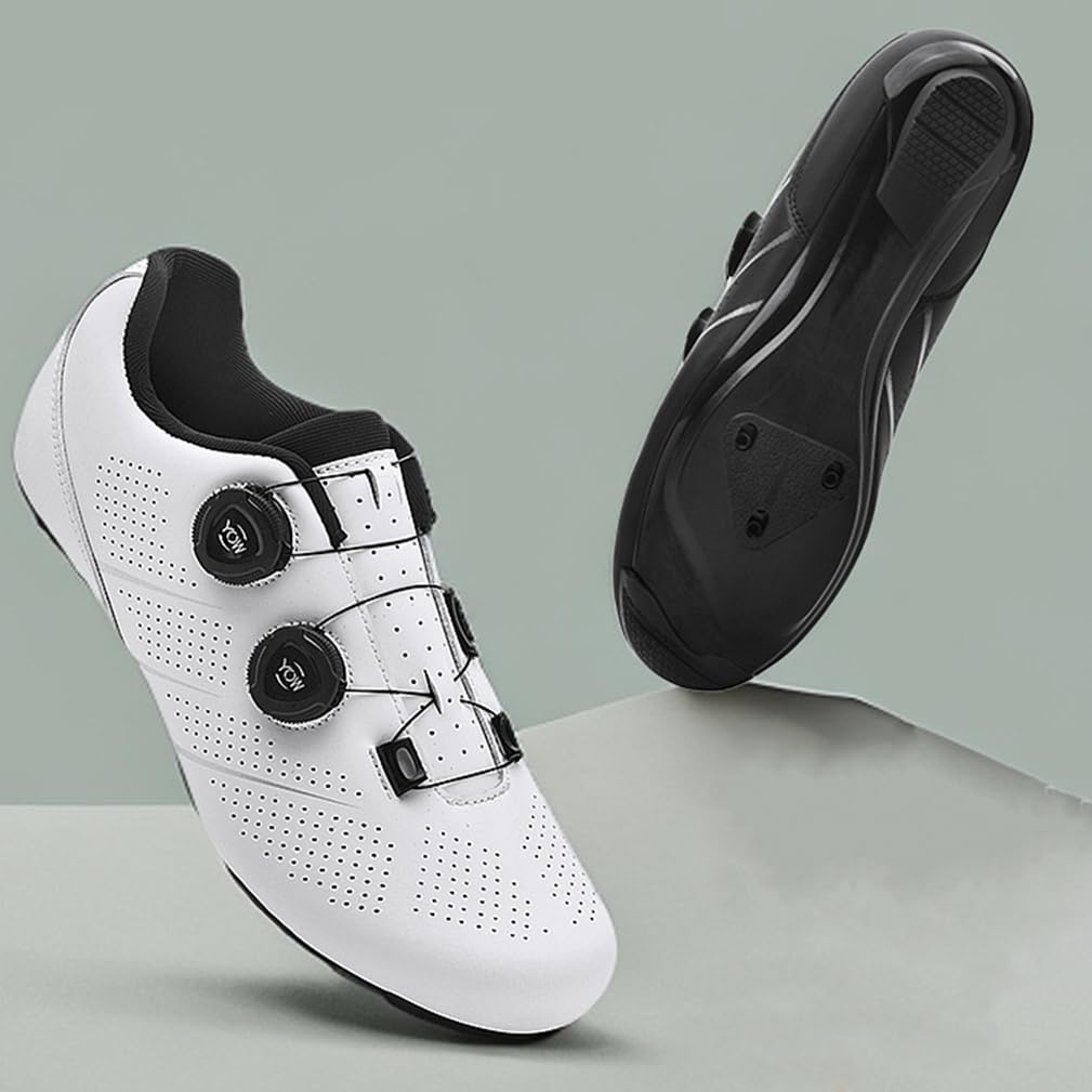 Zapatilla de Ciclismo Hombre Zapatos de Bicicleta de Carretera Transpirables Exterior Compatibles con SPD SPD-SL Delta Pedal Look