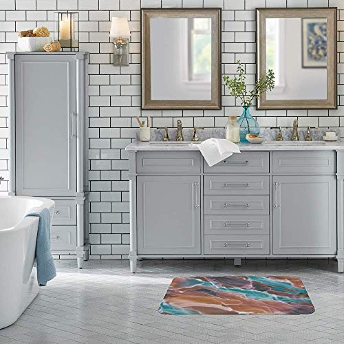 Tapis de salle de bain confortable grand format lavable pour douche et bain - 4