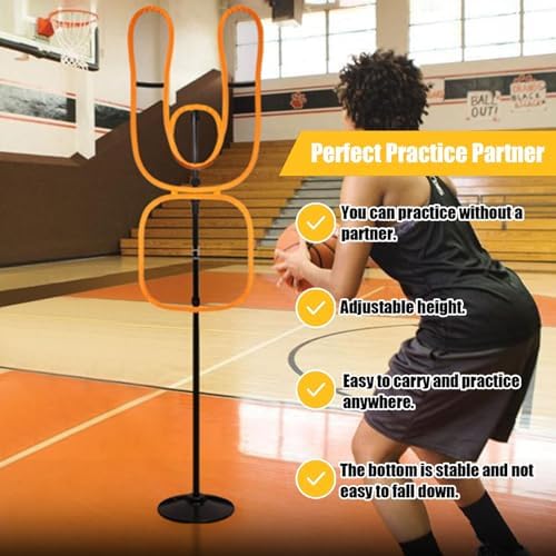 Height Adjustable Dummy Basketball Training Mannequin with Round Base for Dribbling Practice - Set of 2, Ideal for Coaches and Players