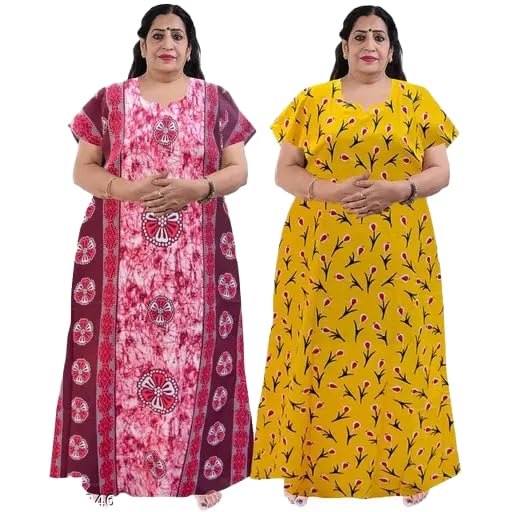 Women's Pure Cotton Jumbo (Pack of 2Pcs) Maternity Wear Nighty, Gown, Sleepwear, Maxi-picture-35