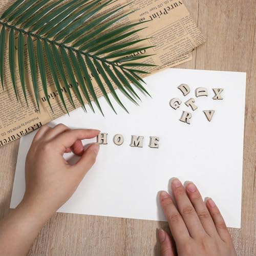 208 Stück Holzbuchstaben Klein, 1.5 cm Holz Buchstaben für Bastelarbeiten, A-Z Holz-Alphabetbuchstaben für DIY-Malerei, Kunst, Heimdekorationen, Kinderbuchstabieren