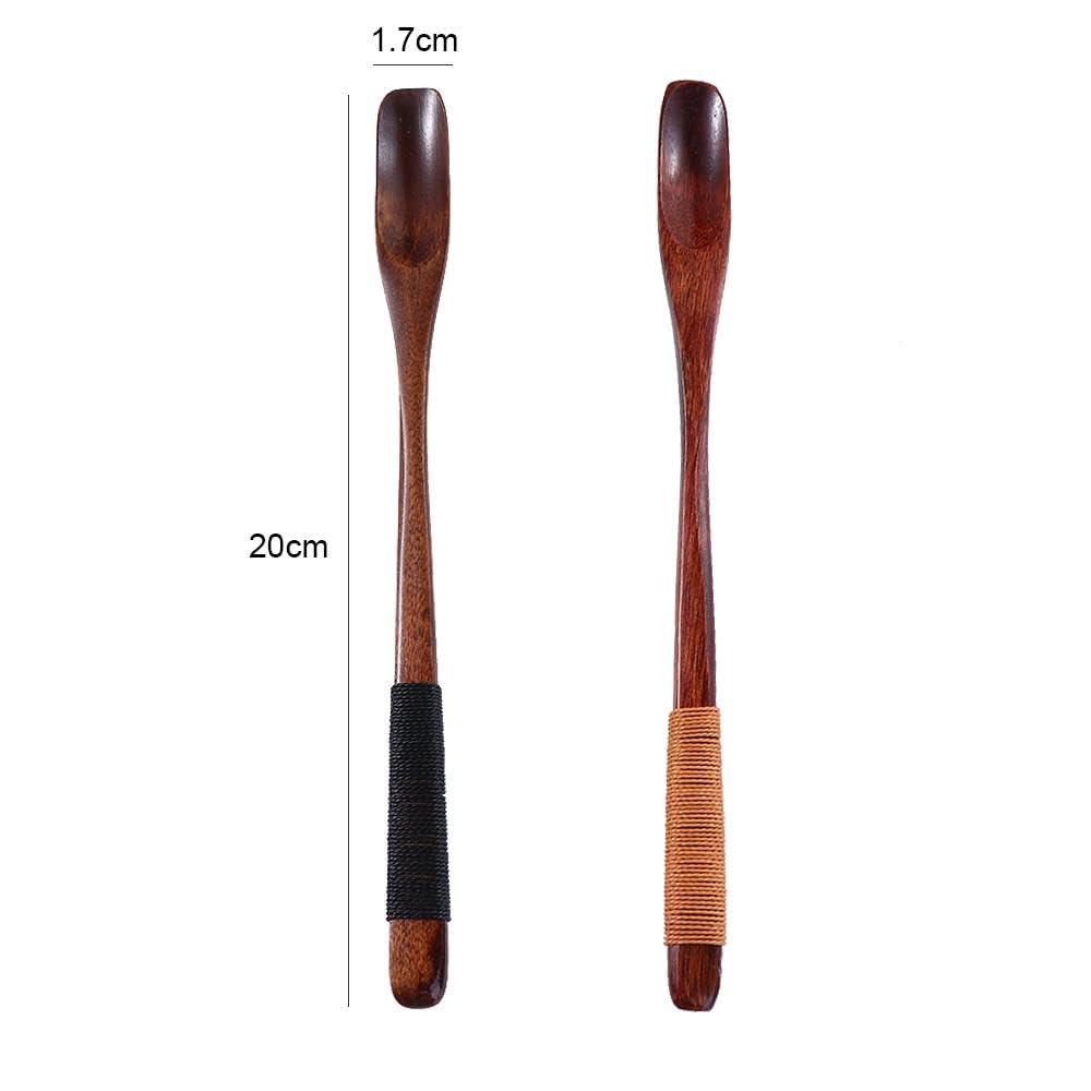 Set 6 Pezzi Utensili In Legno Per Miele E Bevande - Cucchiai Mescolatori E Cannucce Naturali - Foto 6