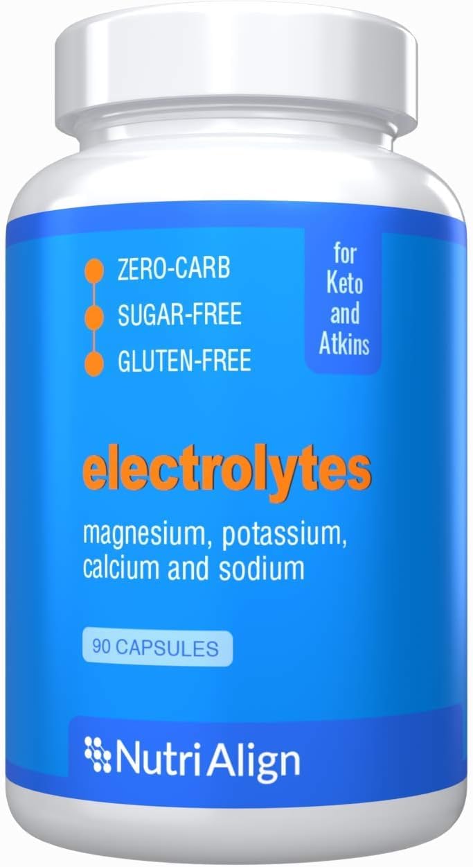 Nutri-Align Electrolitos Cetogénicos | 90 Cápsulas | Electrolitos de Sodio, Potasio y Magnesio | Electrolitos Sin Azúcar 300mg de Citrato de Magnesio, 297mg de Potasio y 100mg de Calcio y Sodio