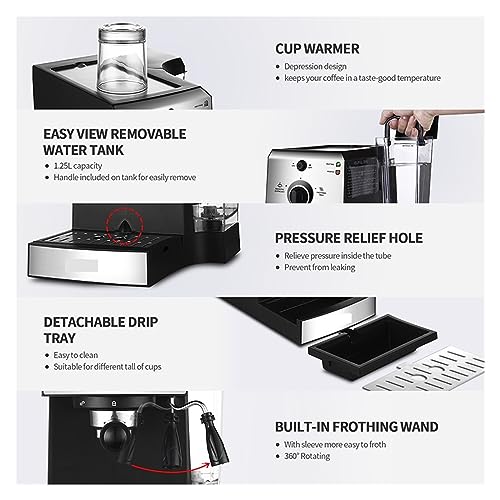 Cafetera de Espresso 15 Bar con Vaporizador de Leche miniatura 6