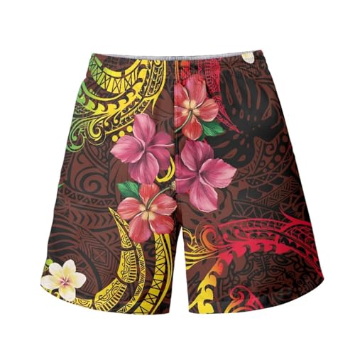Polynesian Style Prints Mens Gym Shorts Athletic Shorts for Men Hawaiian Beachwear Polynesian Tribal Patterns Shorts4