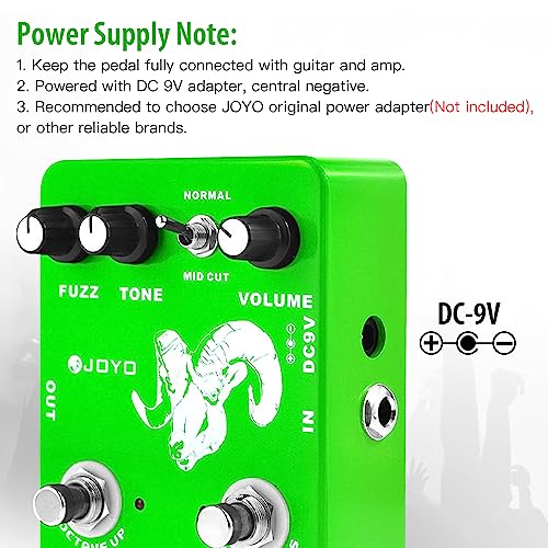 Image of JOYO Octave Fuzz Guitar Pedal, Germanium-Driven 60's Fuzz Tone with Octave Up & Mid-Cut Switch for Electric Guitar, True Bypass (Voodoo JF-12)