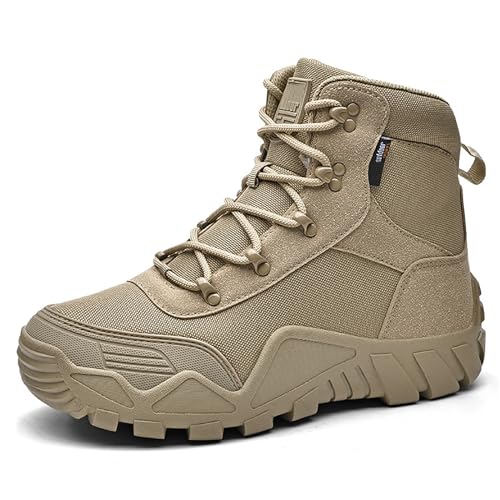 RAGOPILEN Botas tácticas de Combate, Botas Safari tácticas for Hombre for Senderismo y Combate Multicolor 39-47 EU(Sand,43 EU)