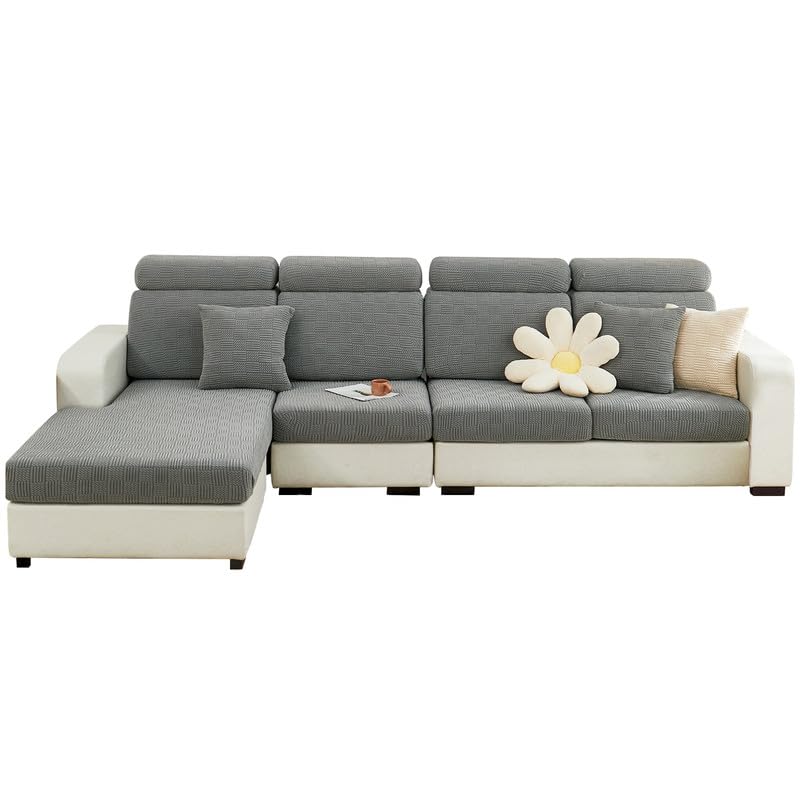 Mingfuxin Sofa Seat Cushion Cover, Stretch Universal Sofa Couch Cover Slipcovers Replacement, Wear-Resistant Non-Slip L Shaped Chaise Lounge Sectional Sofa Seat Covers Slipcovers Furniture Protector