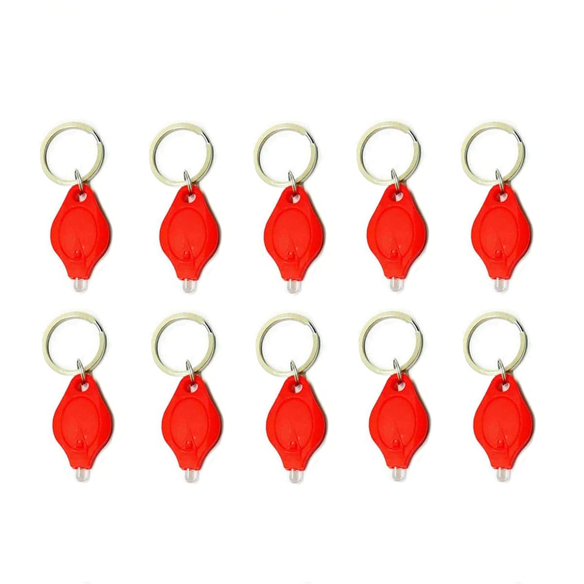 Unifizz Mini UV Light Keyring Money Checker, Spot Fake Counterfeit Polymer & Paper Bank Note Detector, Keychain Key Ring Light Torchl, Red, 10 Pcs
