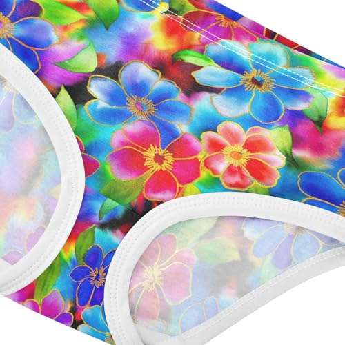 Joisal Watercolor Flowers Blue Colorful Toddler Girls Underwear 2t Cotton Panties Little Girl Pattern Briefs Kids Undies4