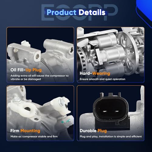 Image of ECCPP AC Compressor for Lexus UX200 2.0L 2019-2021 for Toyota Corolla 2.0L 2019-2023 Air Conditioning Compressor Rapid Cooling