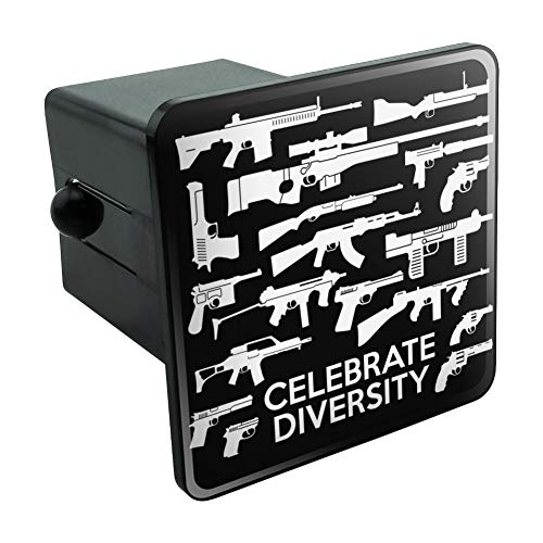 Graphics and More Guns Weapons Rifles Celebrate Diversity Second 2nd Amendment Tow Trailer Hitch Cover Plug Insert 2