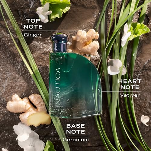 Image of Nautica Color Green Eau de Toilette for Men, Woody Fougere Fragrance, Notes of Ginger, Geranium and Vetiver, 1.6oz