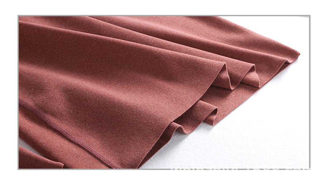 Disimlarl Damen Große Größe Hoher Kragen Bequem Velours Thermounterwäsche Set, Rotwein-Set, 48