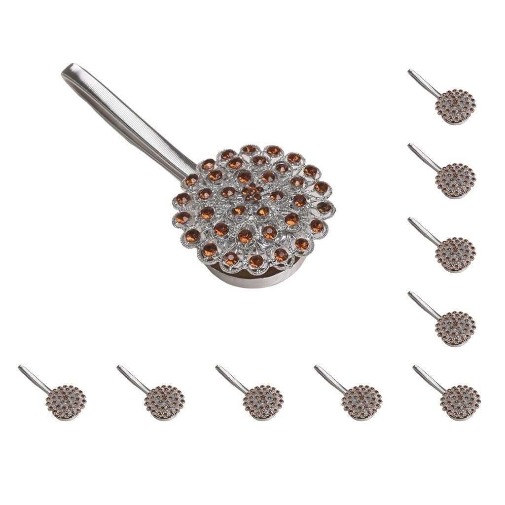 Lot de 10 embrasses de rideaux magnétiques en diamant pour décoration de maison, bureau, café, 30 cm