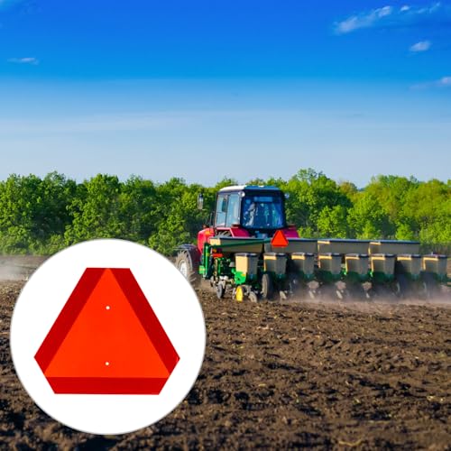 Image of Slow Moving Vehicle Sign with Mounting Bracket Kit, Aluminum Slow Moving Vehicle Triangle Sign for Golf Vehicles Cart Farm Tractor Outdoor Accessories