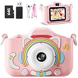 EIGYO Mini Cámara Digital para Niños 4800W HD | Cámara para Niños con Dual Lente 1080P, 64GB Memoria | Juguete...