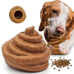 2 Pack Rubber Dog Snack Toys, Interactive Dog Toys for Aggressive Chewers Tough Dog Chew Toy Rubber Dog Treat Toy Fun Treat Dispenser Toys, Perfect for M/L Breeds, Brown