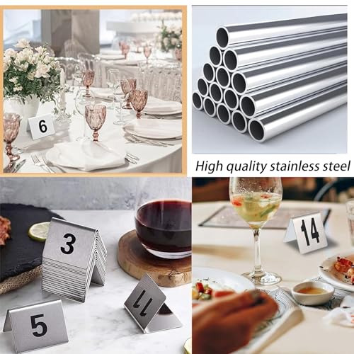 Plaques d'immatriculation de table en acier inoxydable support tente double face en V restaurant