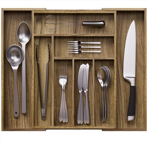 Acacia-Wood-Kitchen-Silverware-Drawer-Organizer-Expandable-Utensil-Cutlery-Drawer-Organizer-with-Dividers-Flatware-Organizer-Silverware-Tray-for-Spoon-Fork-13-21x169-6-8-Slots Acacia Wood Kitchen Silverware Drawer Organizer Expandable Utensil Cutlery Drawer Organizer with Dividers Flatware Organizer Silverware Tray for Spoon Fork 13 21×169 6 8 Slots