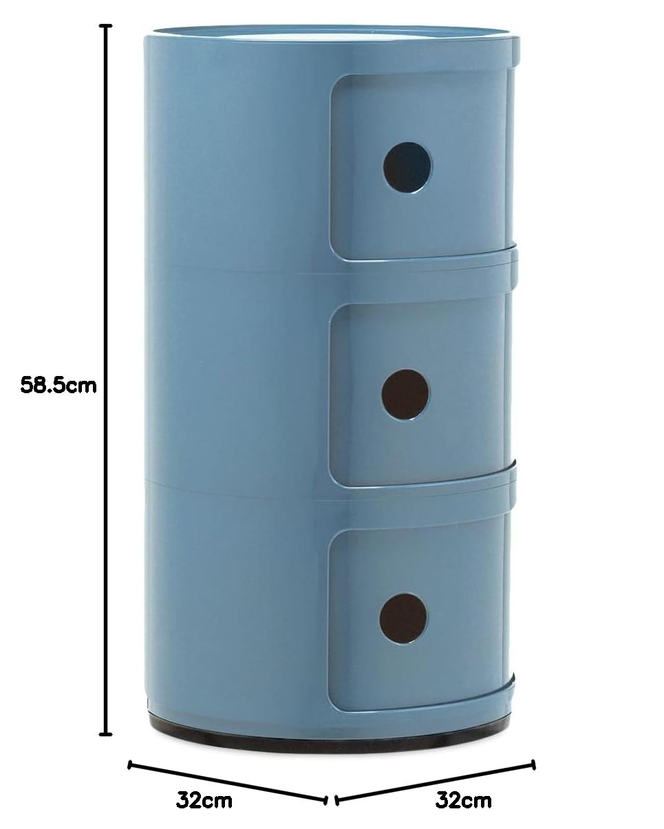 Kartell Componibili, Meuble Conteneur 3 éléments, Bleu Ciel