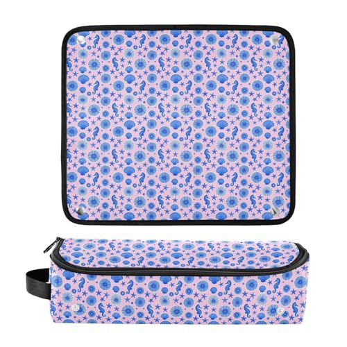 Bolso de Viaje para Herramientas de Pelo con Alfombra Resistente al Calor y Impermeable para Planchas, Rizadores y Estilizadores, Estuche de Viaje con Diseño Marino para Mujer miniatura 3