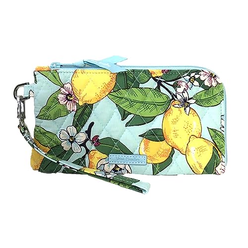 Vera Bradley Women's RFID Tech Wristlet Clear Touchscreen Back, One Size (Lemon Grove)