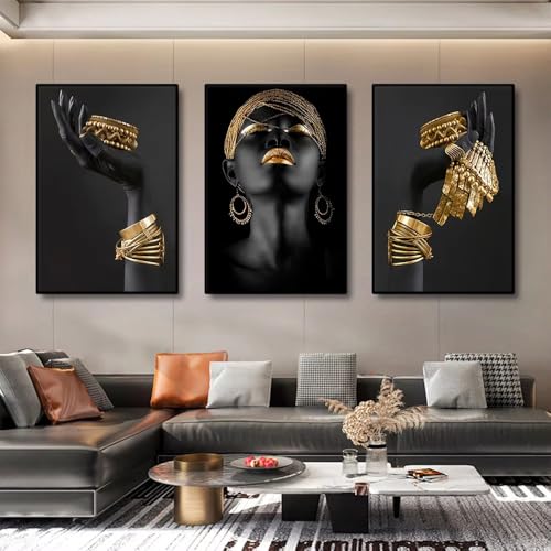 Tableau de femme africaine pour salon chic grand format 60x85 cm de UKIXOM