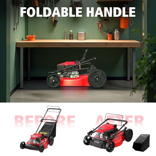 Image of PowerSmart 21 inch Self-Propelled Gas Lawn Mower | 170cc OHV Engine | Rear-Wheel Drive for Slopes | 3-in-1 Bag, Mulch & Discharge | 6 Cutting Heights | Durable Steel Deck| Rear-Wheel Drive | Medium Yard