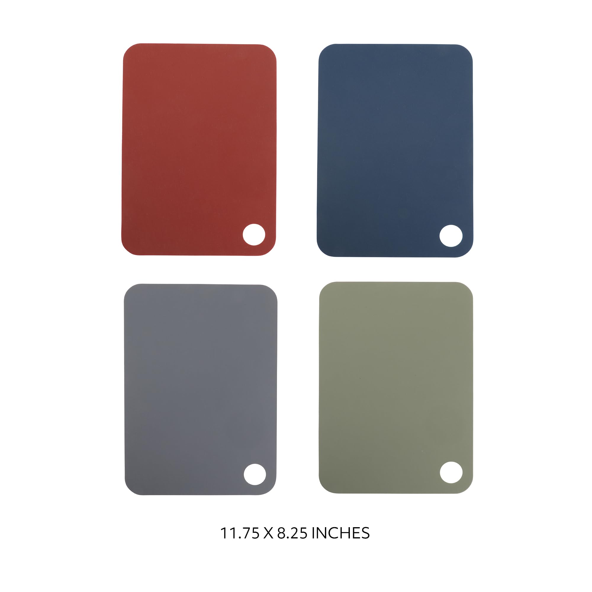 Sur La Table Kitchen Essentials Crafty Carvery elastyczne maty do cięcia bez BPA, 4-częściowy zestaw desek do krojenia, nadają się do mycia w zmywarce, antypoślizgowe, 29,8 x 21 cm, różne kolory