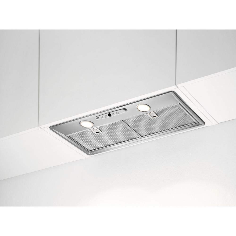 AEG DGB3850M  70cm Stainless Steel Canopy Hood, LED Lighting, 4 Speeds, Charcoal filter included (E