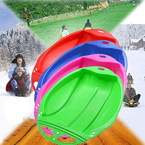Snow Sled for Kids & Adults - 2021 New Kids and Adult Round Sand Slider Disc Toy Snow Sled Ski Pad Board, Snow Sled Saucer, Toboggan Ski Pad Snowboard, Durable Sleds for Winter Sledding (Green)