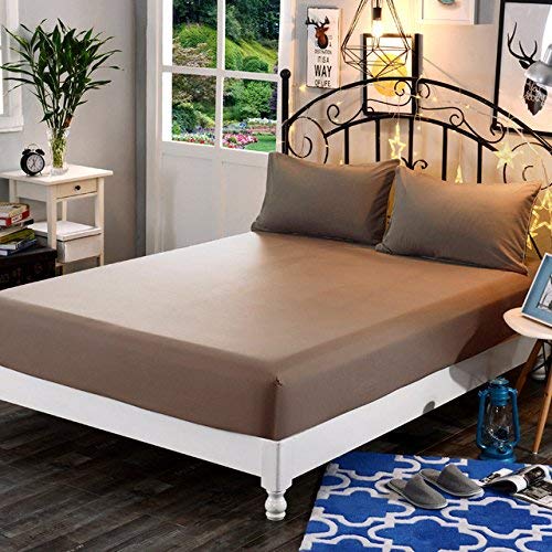 DREAM CARE Waterproof Dust-Proof Mattress Cover for King Size Bed 78x72x6, Lightbrown, Polycotton