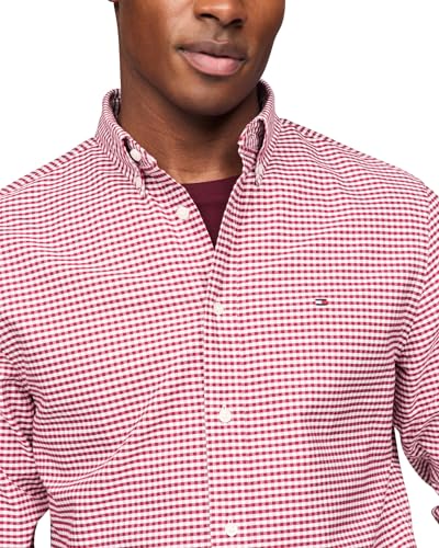 Image of Tommy Hilfiger Men's Long Sleeve Oxford Shirts in Regular Fit, Men's Button Down Shirts, Also Available in Big and Tall