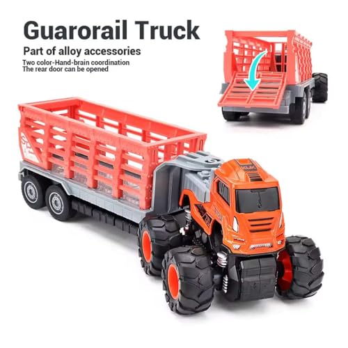 Image of Unbreakable Metal Head Truck Toy Animal Transport Truck Toys Vehicles Toy for 2 3 4 5 Year Kids