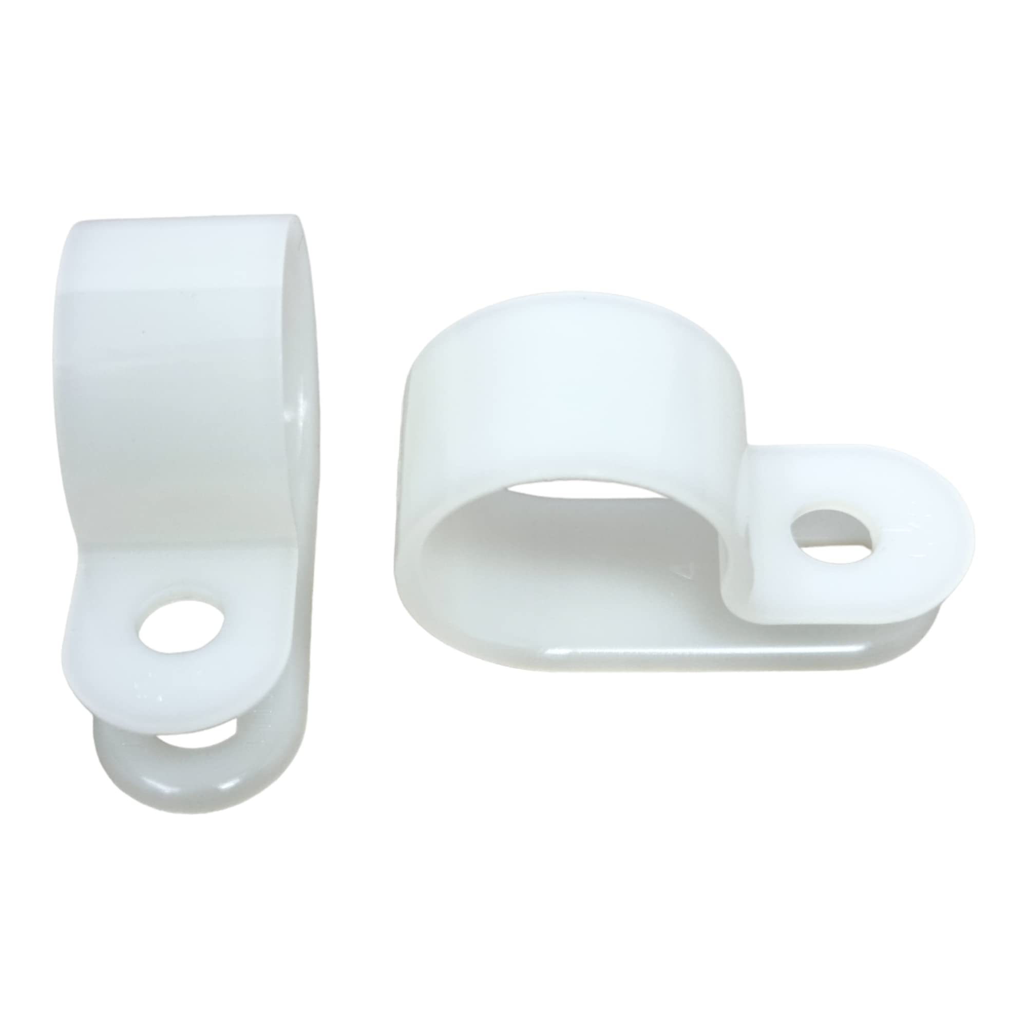 White 100 Pack Of Nylon P-Clips, Plastic Cable Clips, 15.8Mm (5/8") Diameter