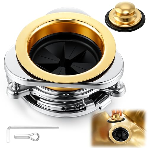 Image of Garbage Disposal Flange Kit, Fit 3 1 /2 inch Sink Drain Hole, Gold