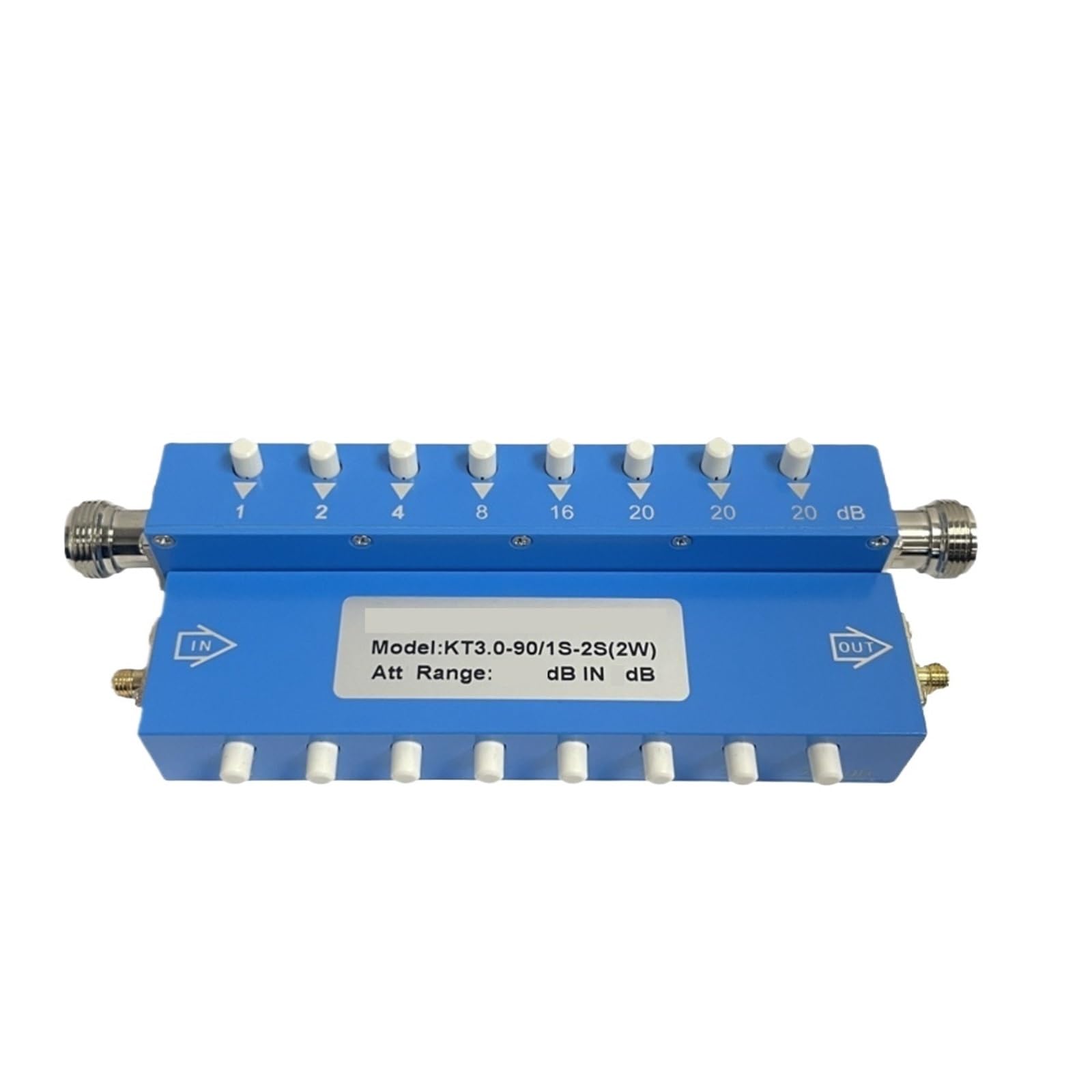 Attenuatore Regolabile SMA DC-3G 0-60dB, 0-90dB, 2W, 5W, 8W, Attenuatore a Pulsante, Attenuatore del Segnale RF, Attenuatore a gradini(0-60dB,2W)
