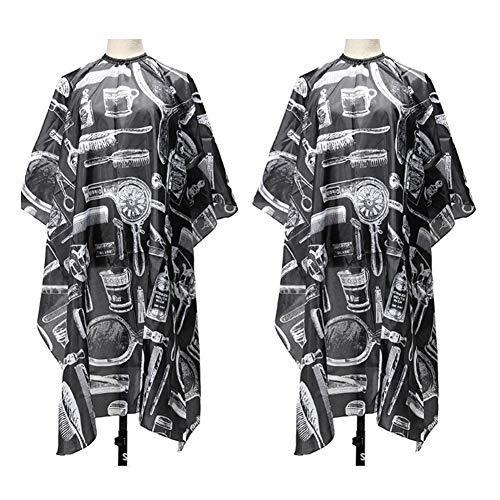 SMYH 2 Pack Professional Barber Cape with Snap Closure Haircut Hairdressing Cape Cloth Apron Hair Styling Cape Salon Equipment