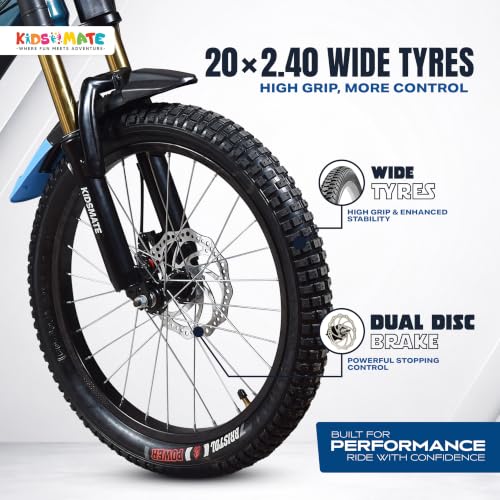 Image of Kidsmate Supernova Pro 20T IBC Mountain Bike with Carrier - Stelios Blue