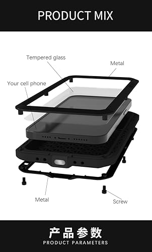 Miniatura 3 de LOVE MEI Funda para iPhone 15, deportes al aire libre, resistente al agua, militar, resistente, a prueba de golpes, polvo y suciedad, aluminio