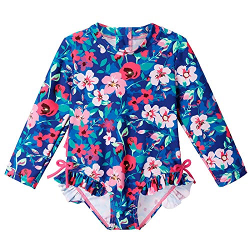 Image of XFGIRLS Baby /Toddler Girls Swimsuit Long Sleeve One-Piece Bathing Suit Rash Guard for Kids UPF 50+ Swimwear