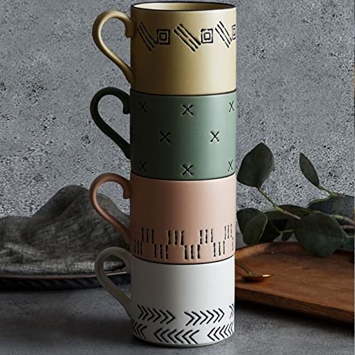 Kaffeebecher Handgemalte Tassen Kreatives Frühstück Kaffeetasse Paar Wasser Becher Milch Tassen Teeschale Geschenk Home Decoration Kaffeetasse/Kaffeepott (Capacity : 330ml, Color : White)