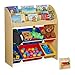 Relaxdays Scaffale Porta Giochi Bambini con 6 Scatole, Portaoggetti MDF, Plastica, HLP 89 x 82,5 x 32 cm, Effetto Legno, Pannelli, PP, Metallo, 1 pz