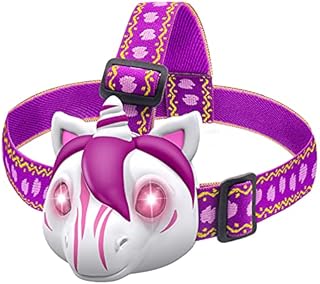 Grarg Unicorn Head Torch Kids, Toys for Girls Age 3-7 Head Torch Christmas Gift Toys Camping Night Light Headlamp Portable Headlight with Bright Flashlight Helmet Light for Kids Girls Boys Reading