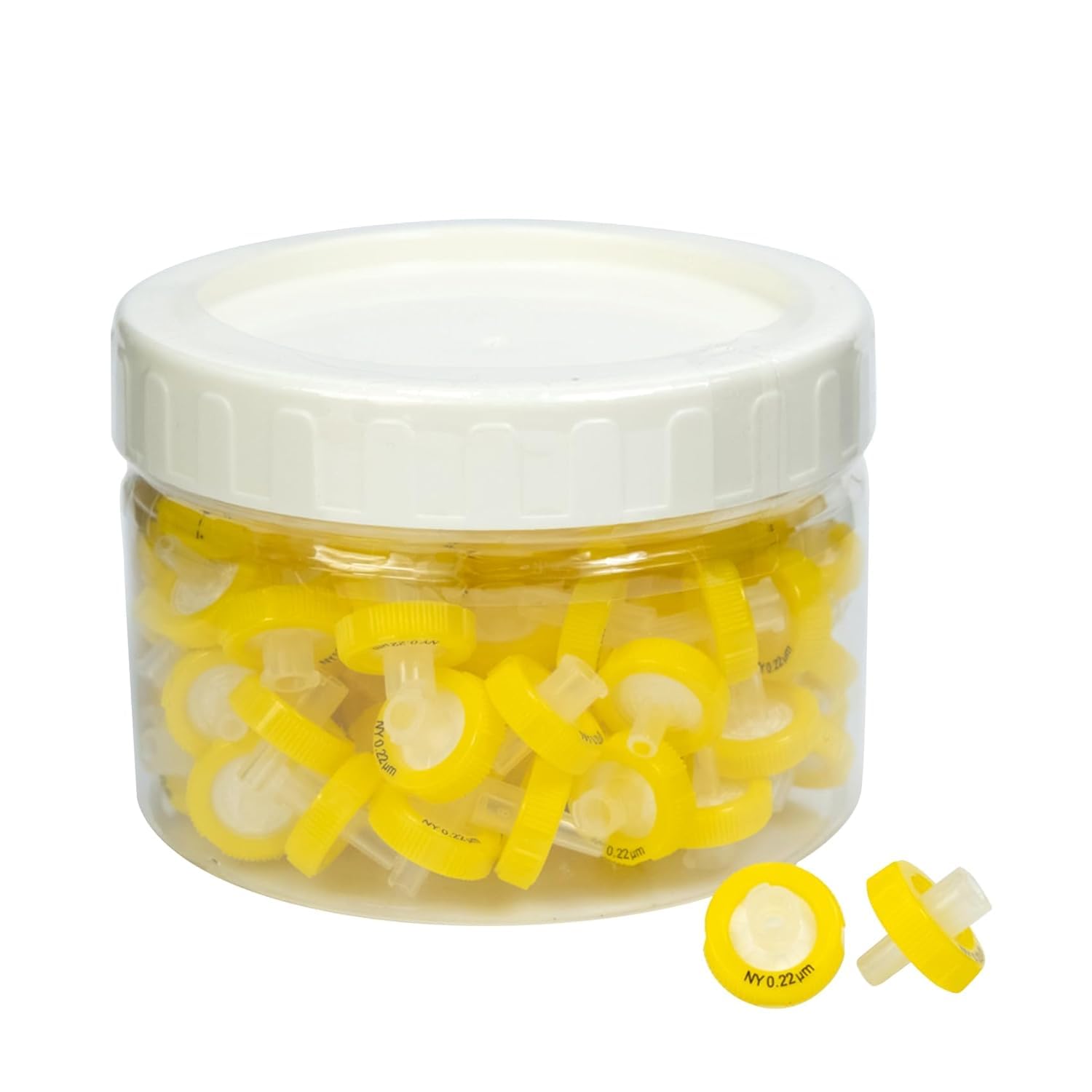 100 pezzi Filtro per Siringa in Nylon con Dimensione dei Pori di 0,22 μm, Diametro Della Membrana di 13 mm, Filtro per Siringa da Laboratorio, Filtro per Siringa HPLC e GC