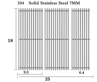 Votenli S47E (3-Pack) Stainless Steel Cooking Grid Grates for Charbroil Performance 4 Burner 463376018P2, 463376117, 463377117, 463673617, 463377017, 463347017 and 5 Burner 463347519