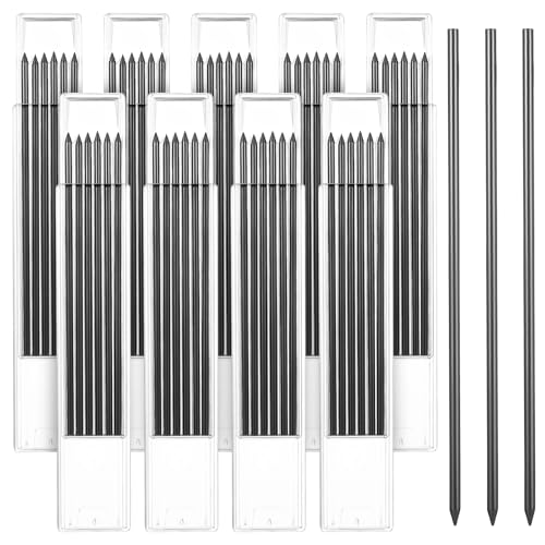 54 Pz Mine per Matite Meccaniche, 2,8 mm Ricariche per Matite Traccianti, Ricariche per Matita Carpentiere, Matita per Pennarelli fori profondi costruzione e lavorazione del legno (nero)