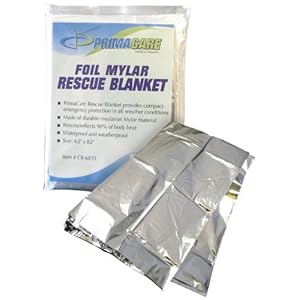 Primacare CB-6841-CS Emergency Foil Mylar Thermal Blanket, 82″ Length x 54″ Width (Pack of 10)
